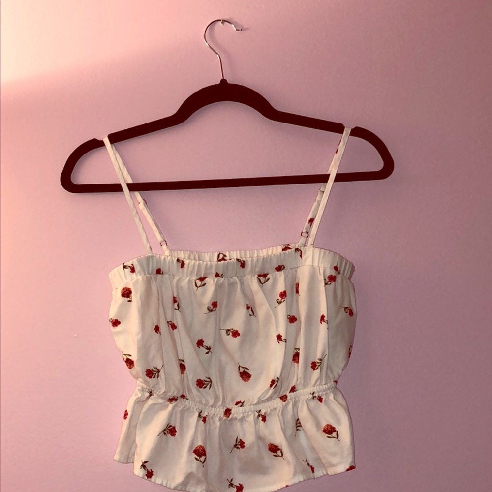 Forever21 floral peplum cropped top